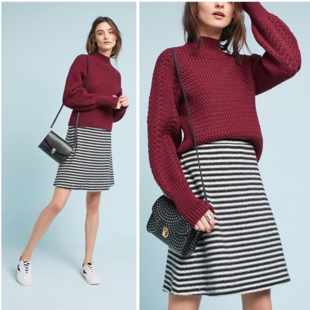 NWT Anthropologie Maeve Striped Mod Knit Skirt